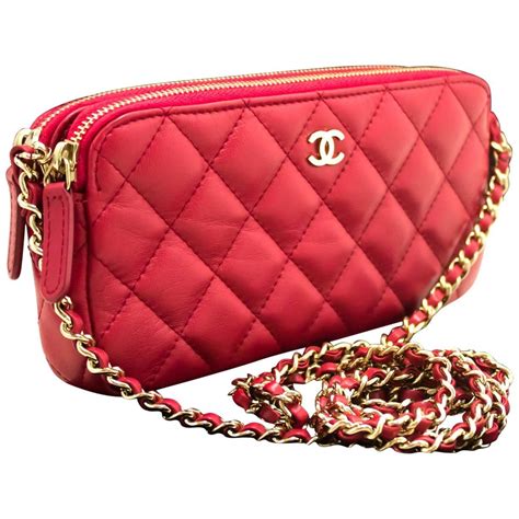 wallet on chain chanel red|Chanel zipped wallet.